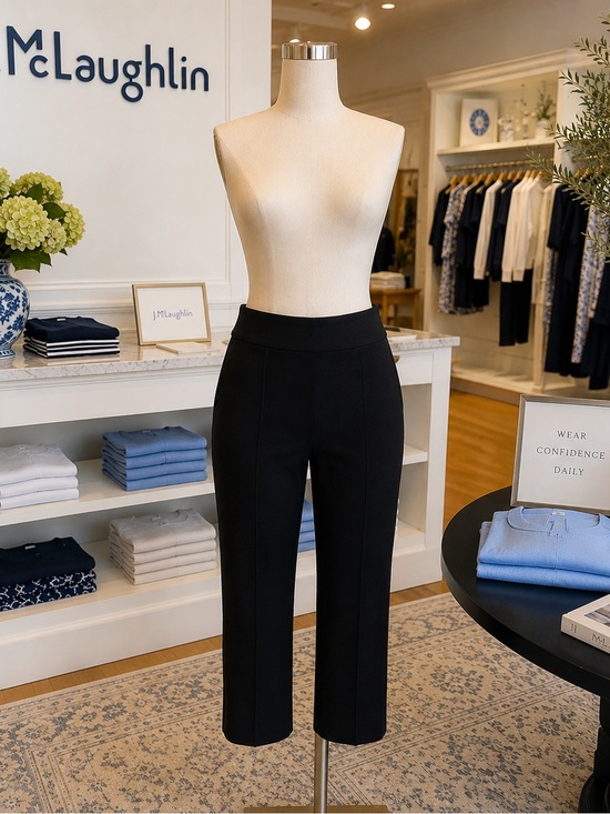 J Mclaughlin Pants - J. McLaughlin Black Cropped Pull-On Ankle Pants Size 6 Stretch Career Travel